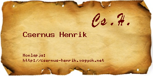 Csernus Henrik névjegykártya